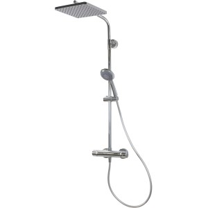 Breuer Aquamaxx 310 Duscharmatur mit Thermostat und eckiger Kopfbrause im Set.