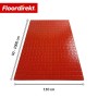 Roter PVC-Bodenbelag mit quadratischer Struktur, 110x350 cm, rutschfest.