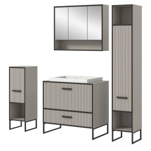 Inn.Furn Badmöbel Set in Sand mit Waschbecken 170 cm Scana