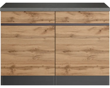 Held Möbel Küchenunterschrank Turin Wotaneiche/Graphit OBI 120 cm kaufen bei