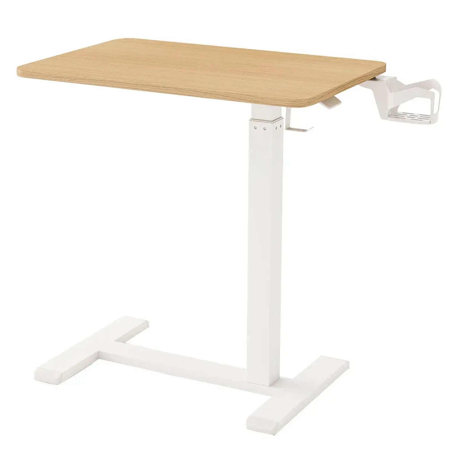 Costway Pflegetisch mit Rollen Betttisch Krankentisch Natur + Weiß günstig online kaufen