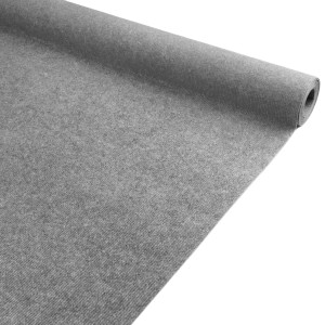 Grauer Primaflor Rips Malta Teppichboden als Meterware, gerippte Oberfläche, aufgerollt.