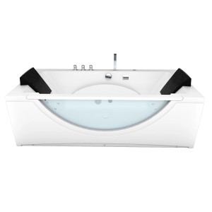 AcquaVapore Whirlpool Badewanne W81-TH-B-SC 180x90 mit Farblicht und Nackenkissen.