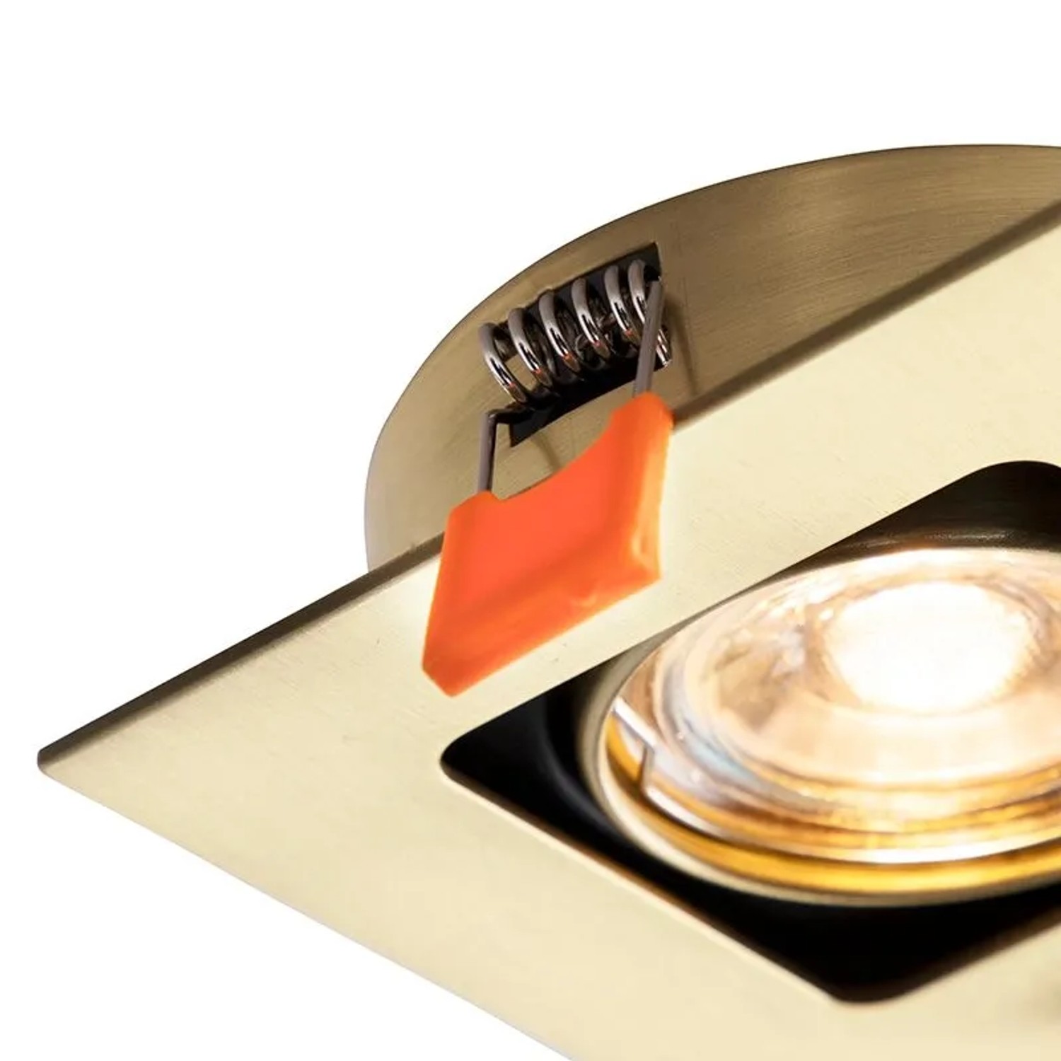 Quadratischer Einbaustrahler Artemis Messing, 6er Set für Lampen & Leuchten.