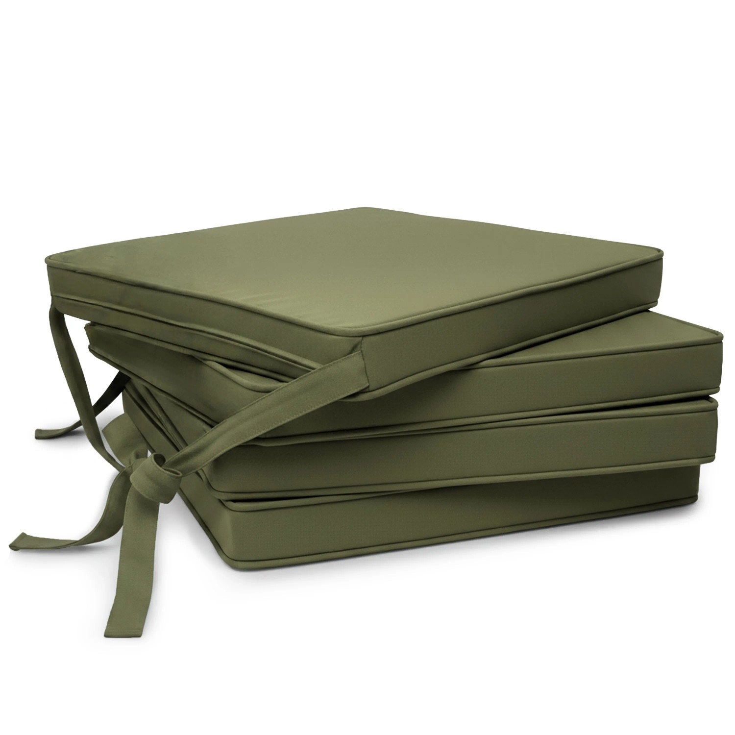 Beautissu 4er Set Loft SK Stuhlkissen Olivgrün 45x40x5cm