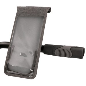 Fischer Smartphonetasche Cita am Fahrradlenker, wasserdicht, grau.