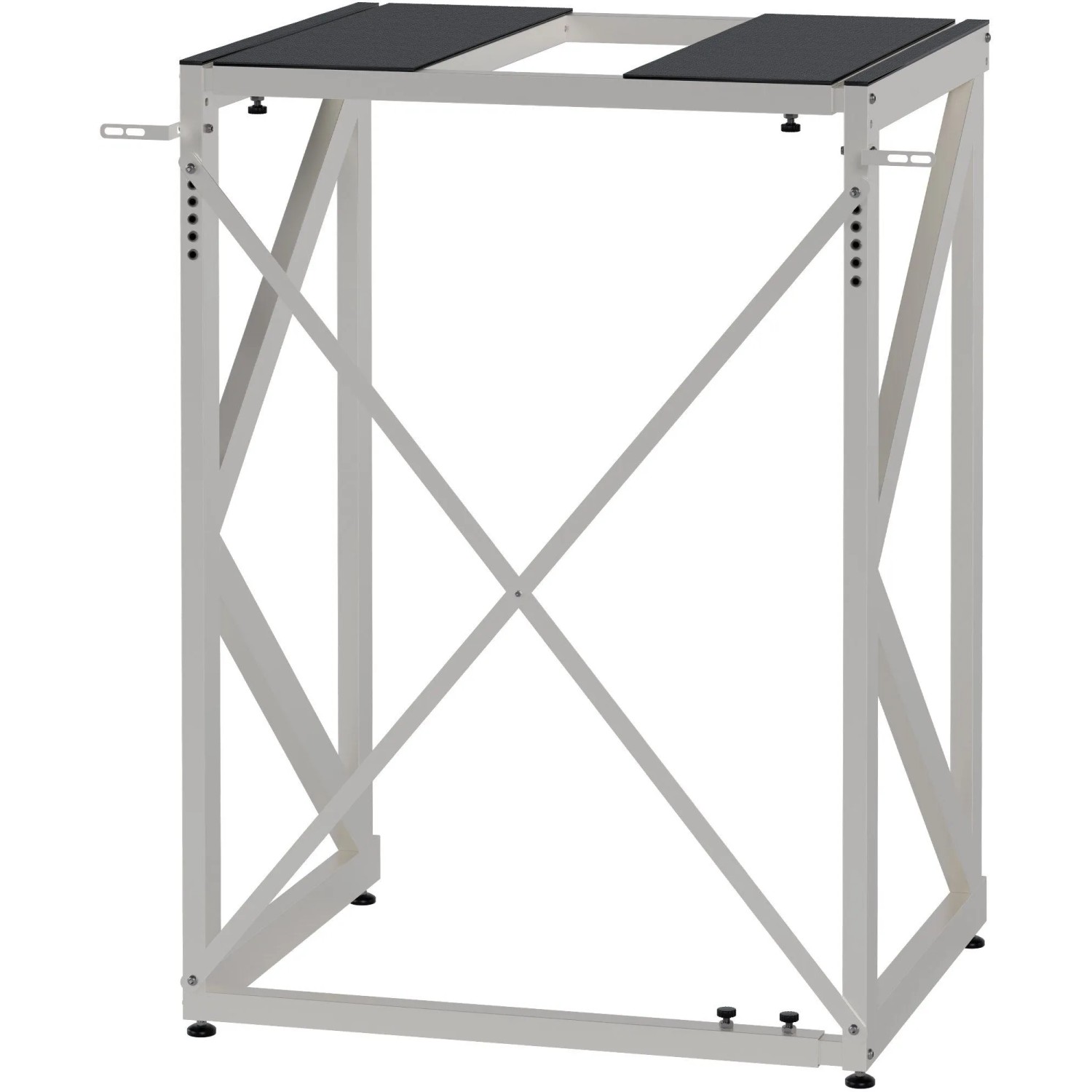 Weißes DELUKE Stapelgestell für Waschmaschine/Trockner aus Stahl, bis 300kg belastbar.