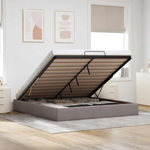 vidaXL Ottoman-Bett ohne Matratze Taupe 180x200 cm Stoff 3310900