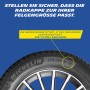 Hinweis zur Größenwahl der Michelin Radzierblende: Reifengröße mit "R" auf dem Reifen kennzeichnet 15 Zoll Radkappe.