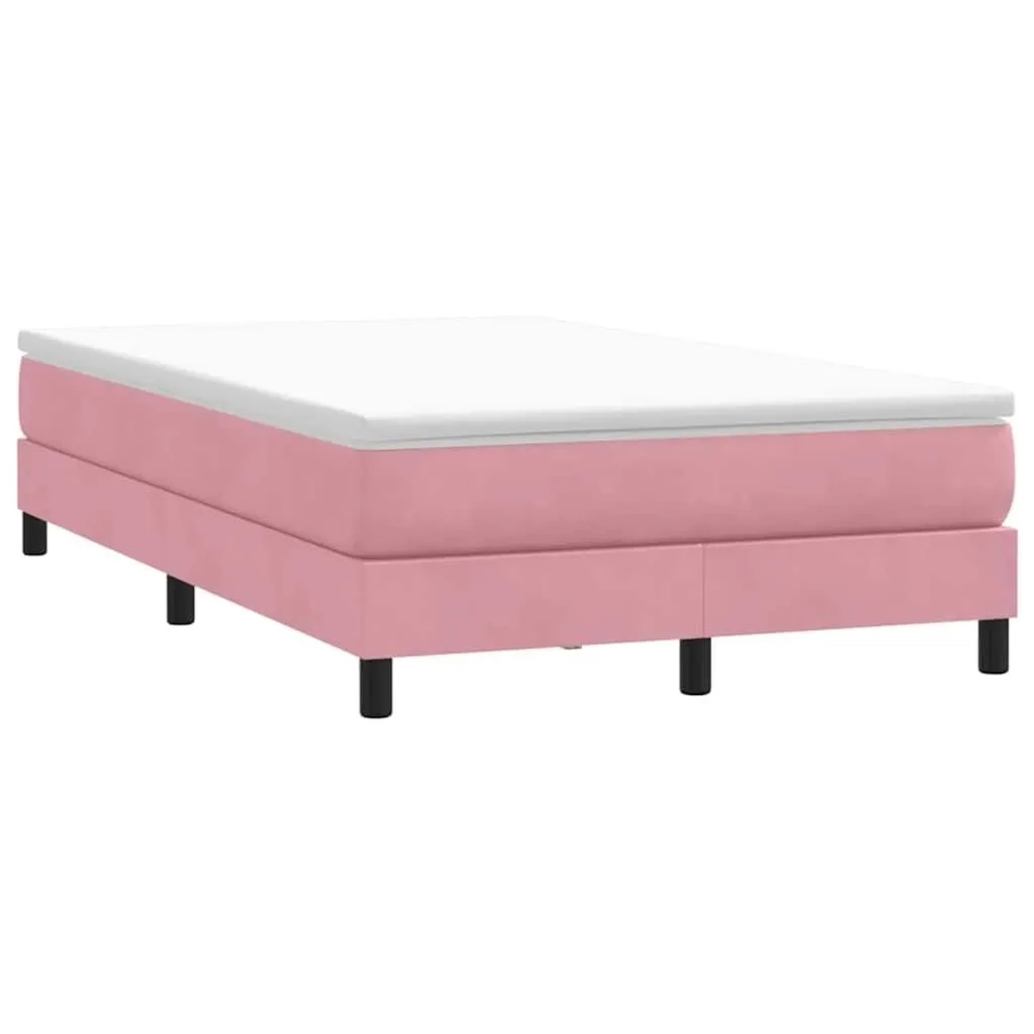 vidaXL Boxspringbett ohne Matratze Rosa 120x220 cm Samt 3315872