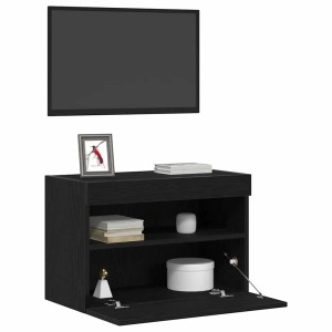 Wand-TV-Schrank in Schwarz Eichen-Optik mit Tür und Regalen. Lowboard von vidaXL.