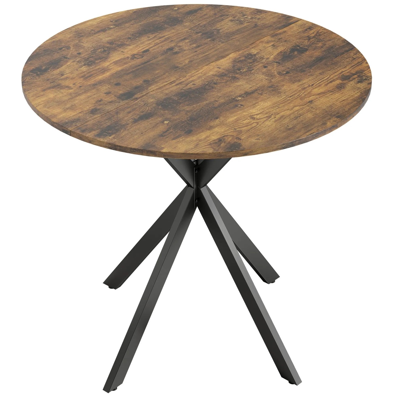HOMCOM Dining Table Spanplatte Stahl 80L x 80B x 75H cm Rustikal-Braun