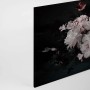Leinwandbild mit Rosen und Blumen in Schwarz und Rosa. Vintage Wanddeko für Wohnzimmer und Schlafzimmer.