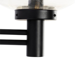 QAZQA Moderne Außenwandleuchte Schwarz mit Glas Elly