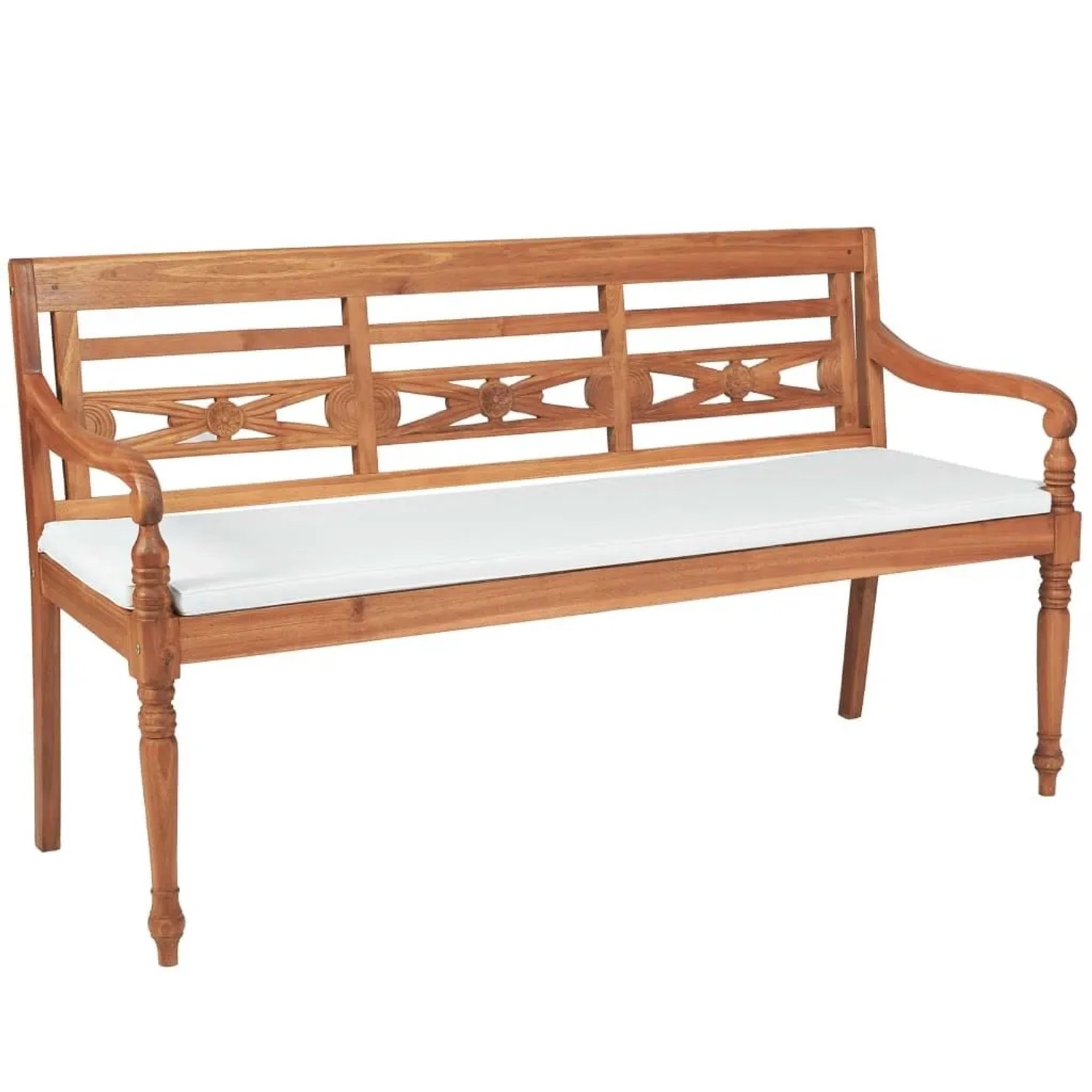 Furnicato Batavia Gartenbank Mit Polstern 150 Cm Teak