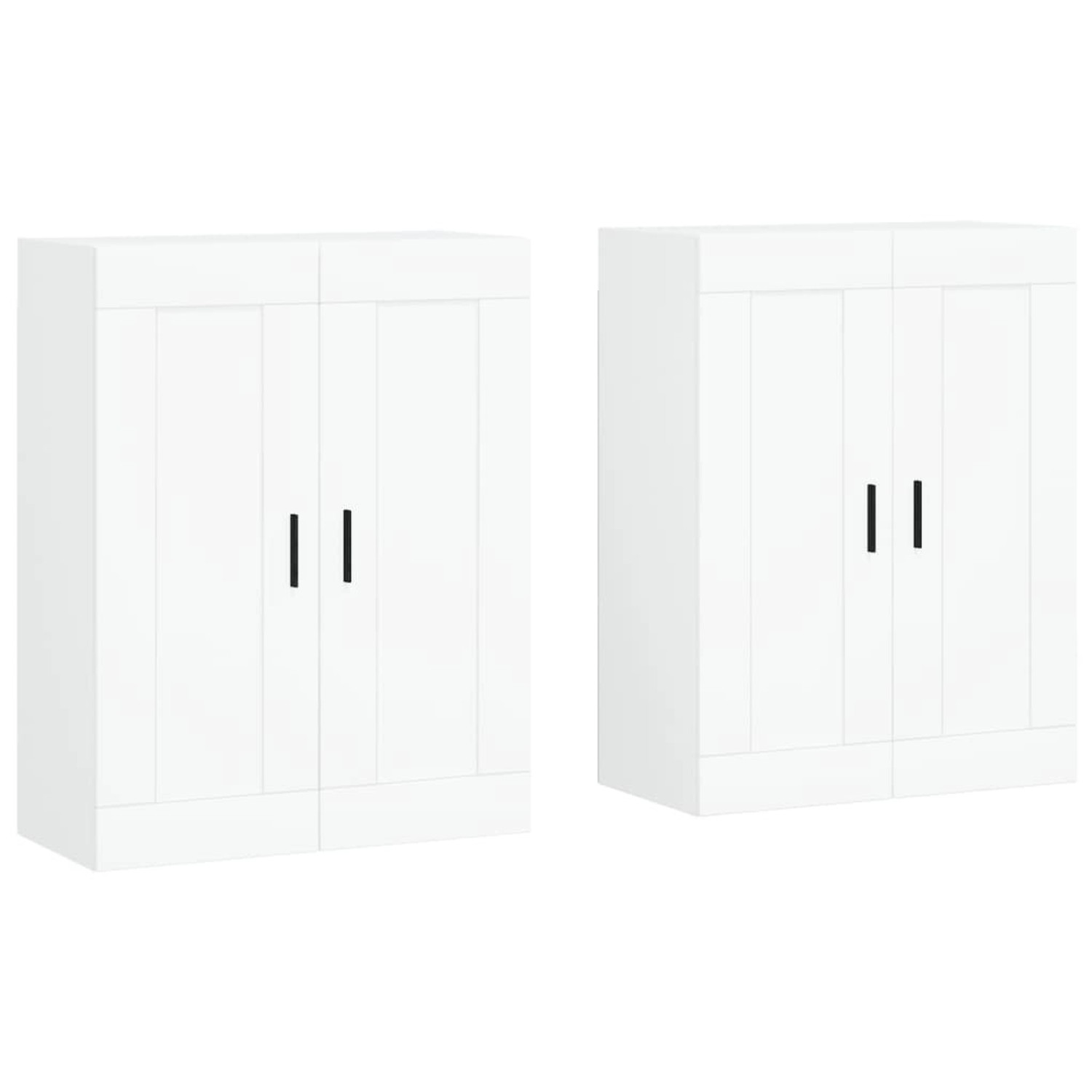 vidaXL Wandschränke 2 Stk Weiß Holzwerkstoff 3198033 günstig online kaufen