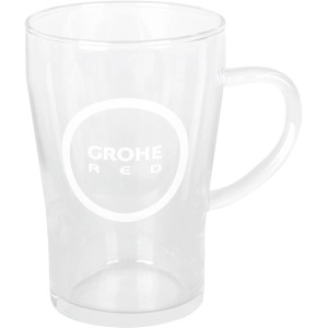 Grohe Teeglas Red, hitzebeständig, 250ml, mit Logo. Ideal für Heißgetränke.