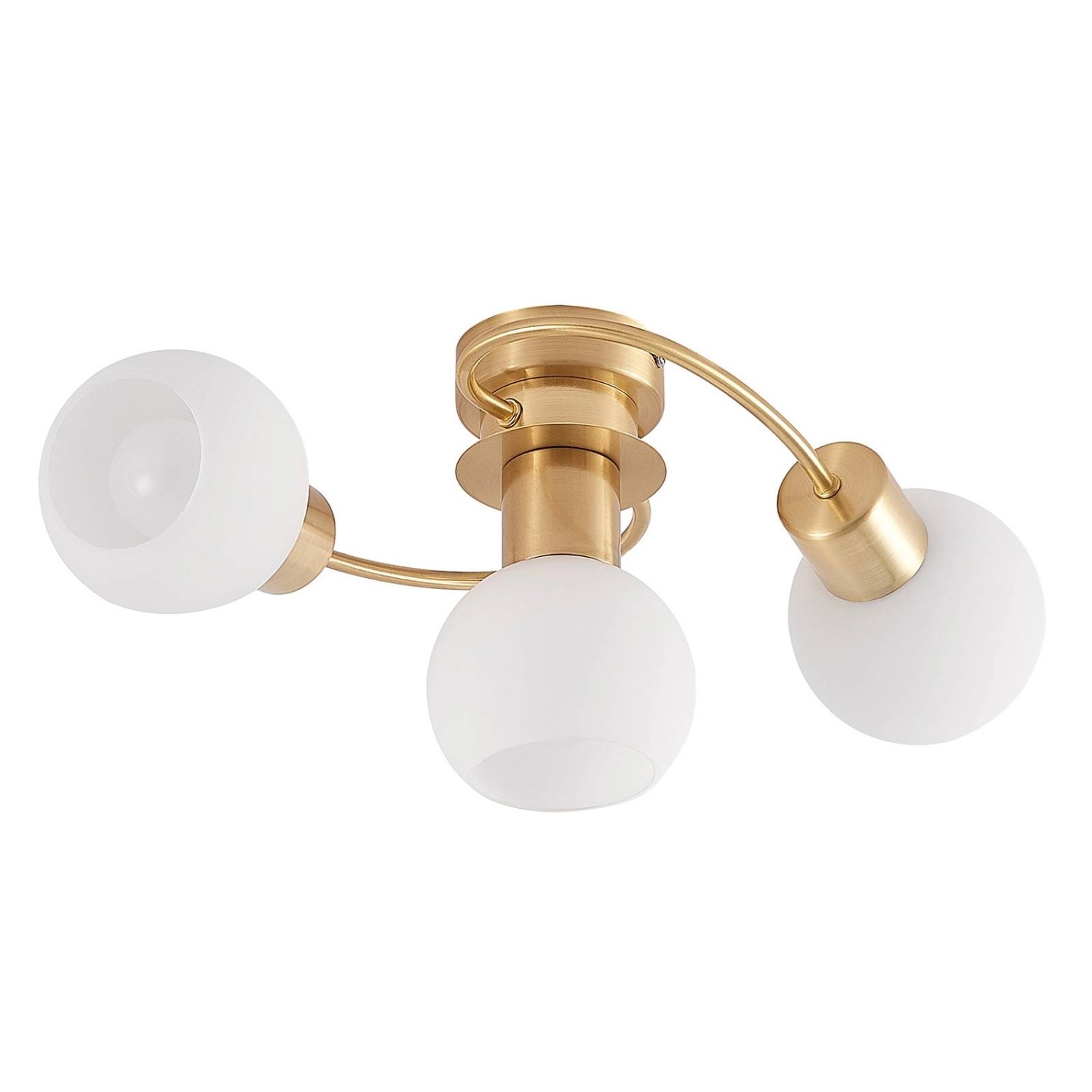 Lindby Deckenlampe Ciala 9627497 Modern in Gold Messing aus Glas 3-flammig E14 Wohnzimmerleuchte