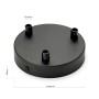 Schwarzer Orion Lightstyle Deckenbaldachin mit 3 Auslässen, Ø 120 mm für Lampen und Leuchten.