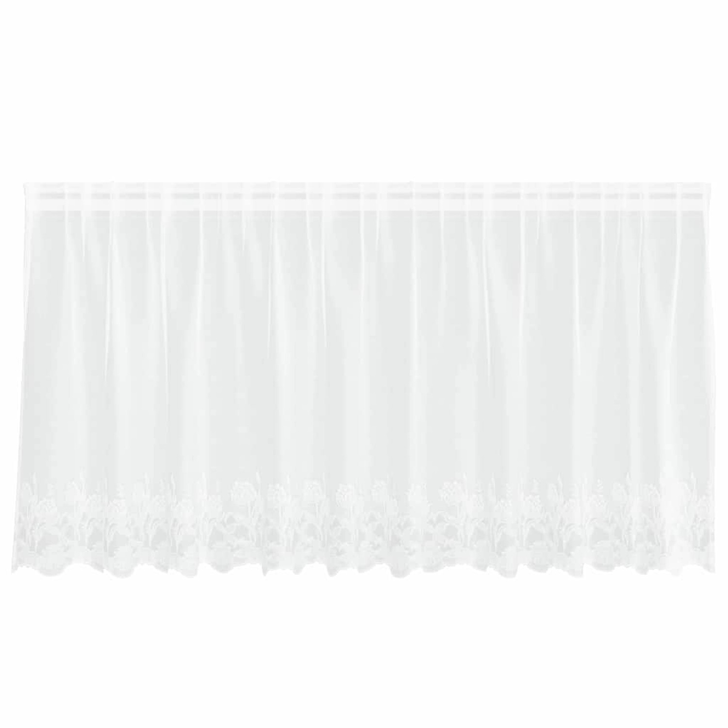 vidaXL Spitzenvorhang mit Vorhängen Weiß 300x80cm Polyester 4107774 günstig online kaufen