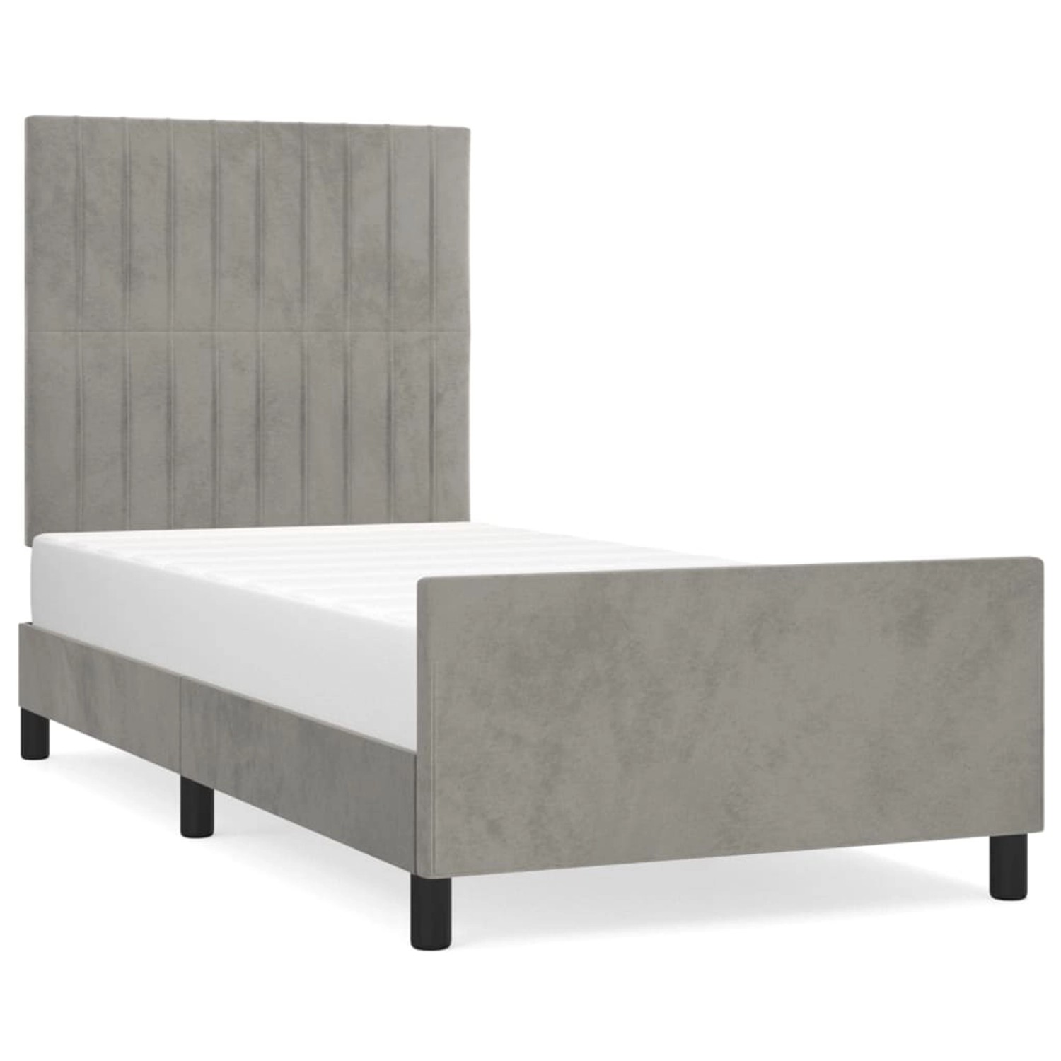 vidaXL Bettgestell ohne Matratze Hellgrau 80x200 cm Samt 3125843 günstig online kaufen