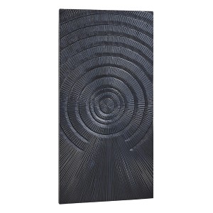 Schwarzes Kobolo Wandbild SURAT aus Holz/MDF mit abstraktem 3D-Muster als moderne Wanddeko.