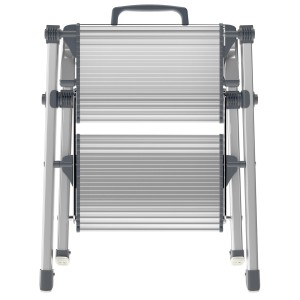 Hailo Klapptritt Mini Comfort mit 2 Stufen, aus Aluminium, zusammengeklappt.