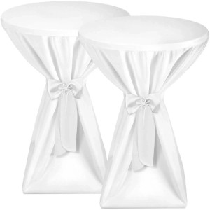 Beautissu Premium Stehtischhusse ø 70cm Weiß 2tlg