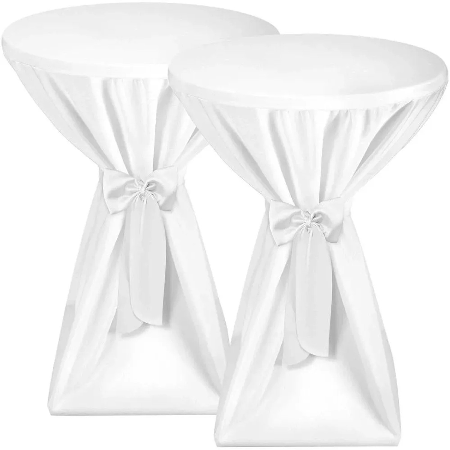 Beautissu Premium Stehtischhusse ø 70cm Weiß 2tlg
