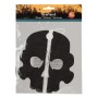 Schwarze Totenkopf-Girlande aus Papier, 400 cm lang, für Halloween-Deko. Teil einer 3-fach sortierten Auswahl.