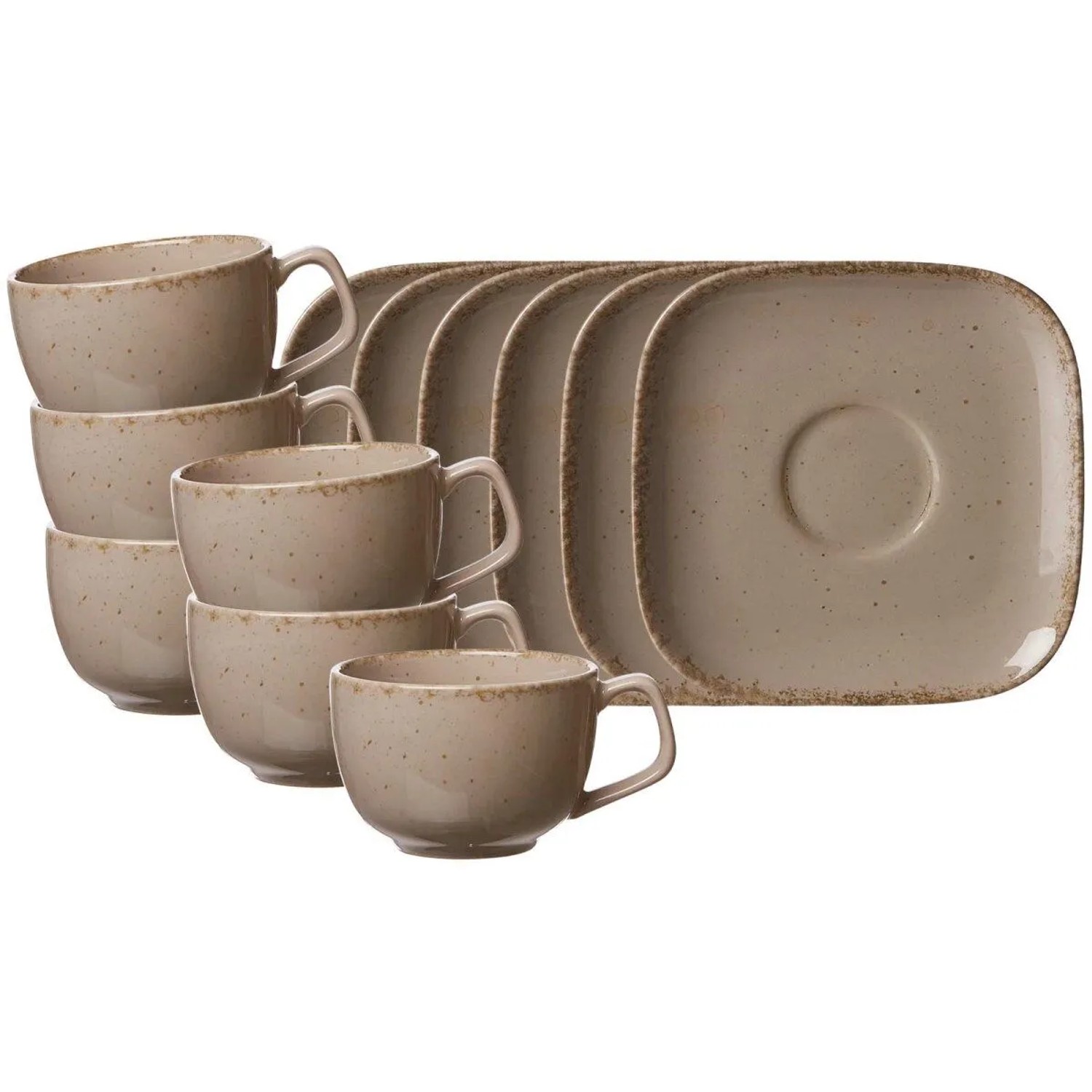 Ritzenhoff & Breker Casa Kaffeetasse mit Untertasse 6er Set Nougat