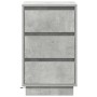vidaXL Nachttisch in Beton-Grau Optik, Holzwerkstoff, 3 Schubladen. Modernes Design, LED-Anschluss.