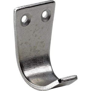 Vernickelter Hettich Mantelhaken aus Stahl, 33x23x25 mm, zur einfachen Montage.