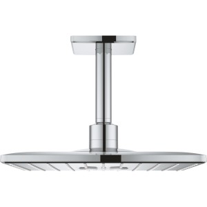 Grohe Rainshower 310 Kopfbrause Chrom, Smartactive Deckenauslass, quadratisches Design.