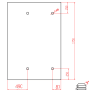Technische Zeichnung: Dein Bau Projekt Glasvordach Olymp Klarglas VS-Glas 175x120cm mit Maßangaben.
