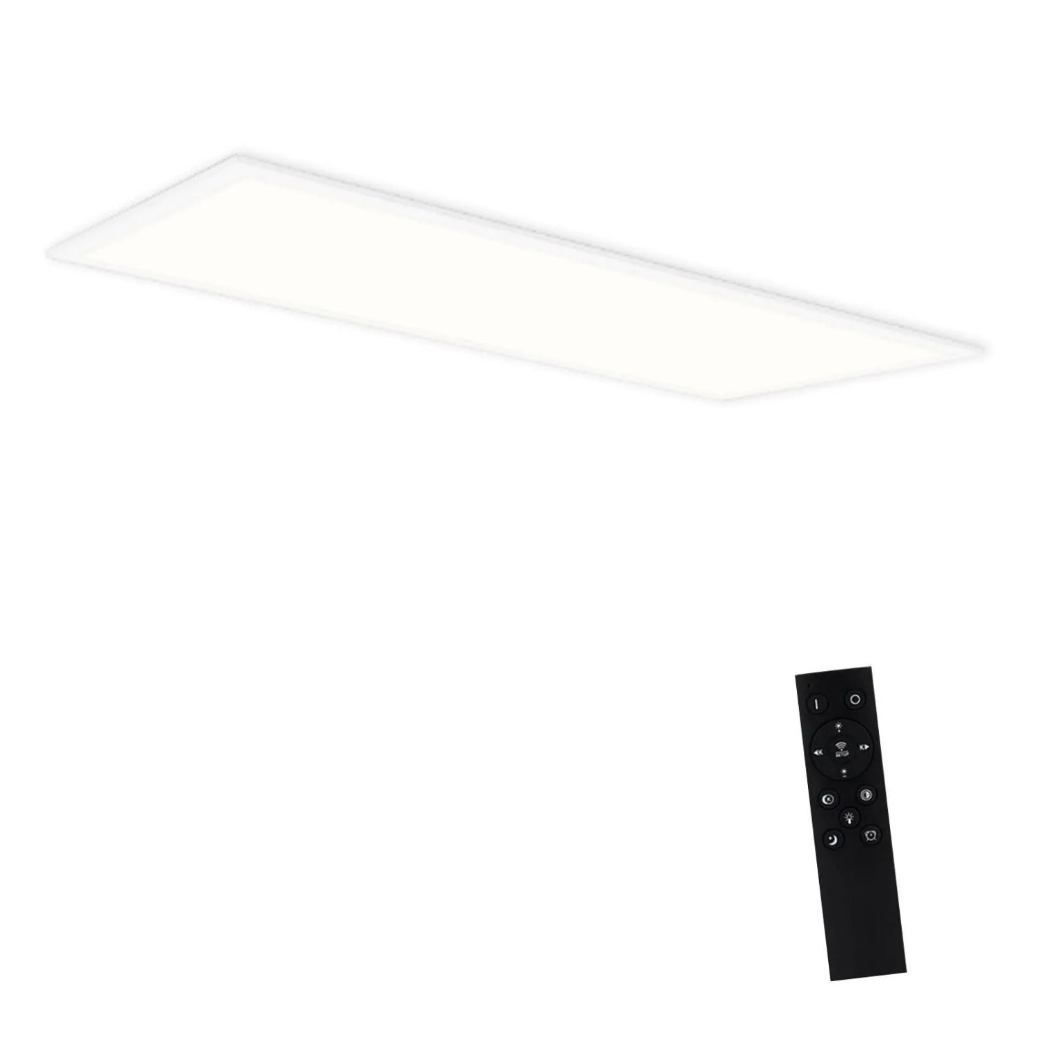 ZMH LED Panel Deckenleuchte Dimmbar Schwarz 100 x 25 cm mit Fernbedienung 42 W