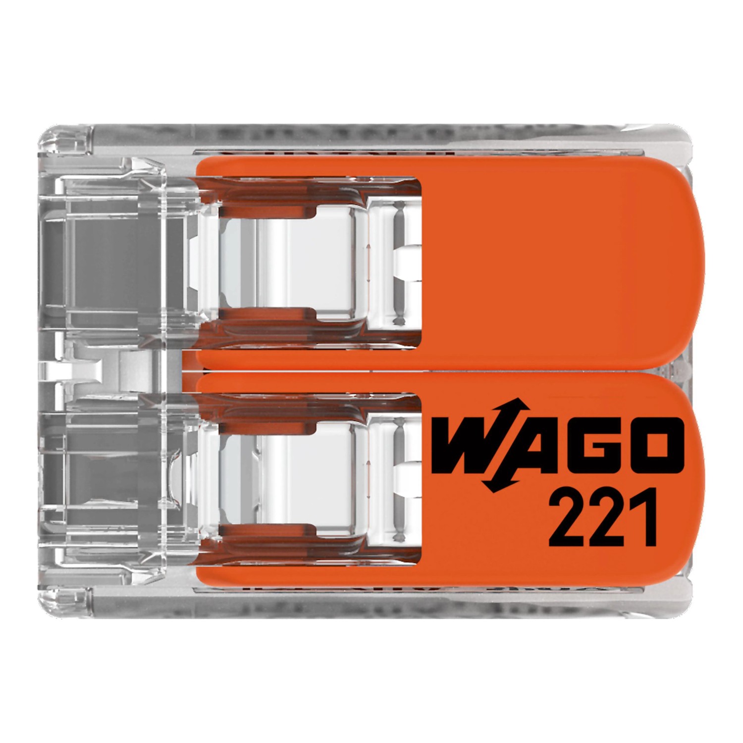 Wago Hebelklemme 221-412, 2-polig, für Leiter von 0,2-4 mm², 10er-Pack