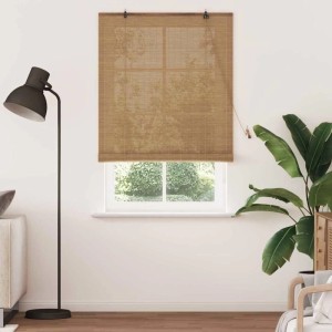 vidaXL Rollo mit Vorhängen Braun 120 x 220 cm Bambus 42006857