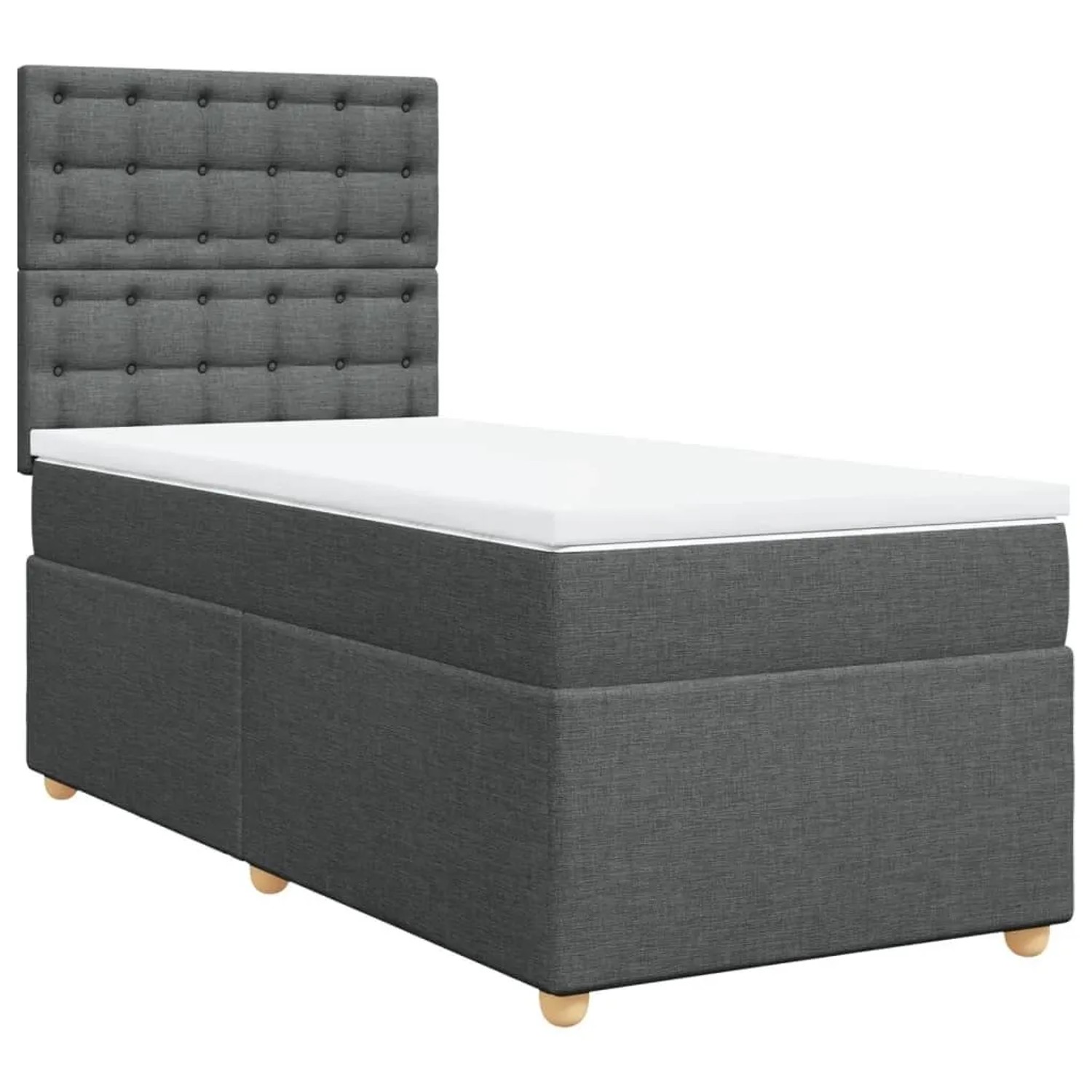 vidaXL Boxspringbett mit Matratze Dunkelgrau 80x200 cm Stoff 3293422 günstig online kaufen