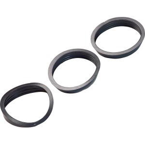 3er Set Keildichtungen 1 1/4 Zoll aus wasserabweisendem PVC für Siphonverbindungen.