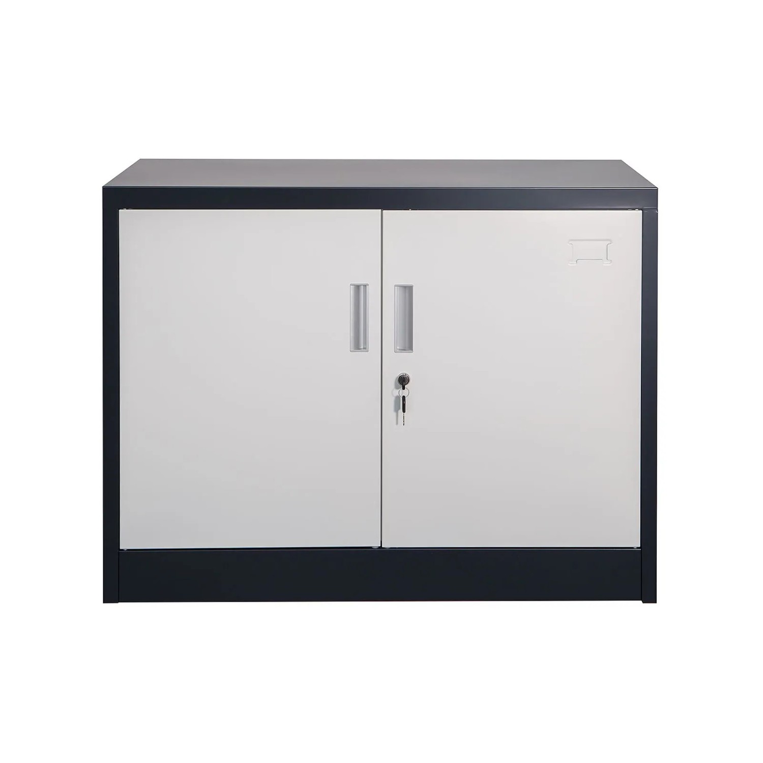 Jet-Line Stahlschrank Saratow in Anthrazit-Weiß 68 x 40 x 90 cm mit Abschließbaren Türen