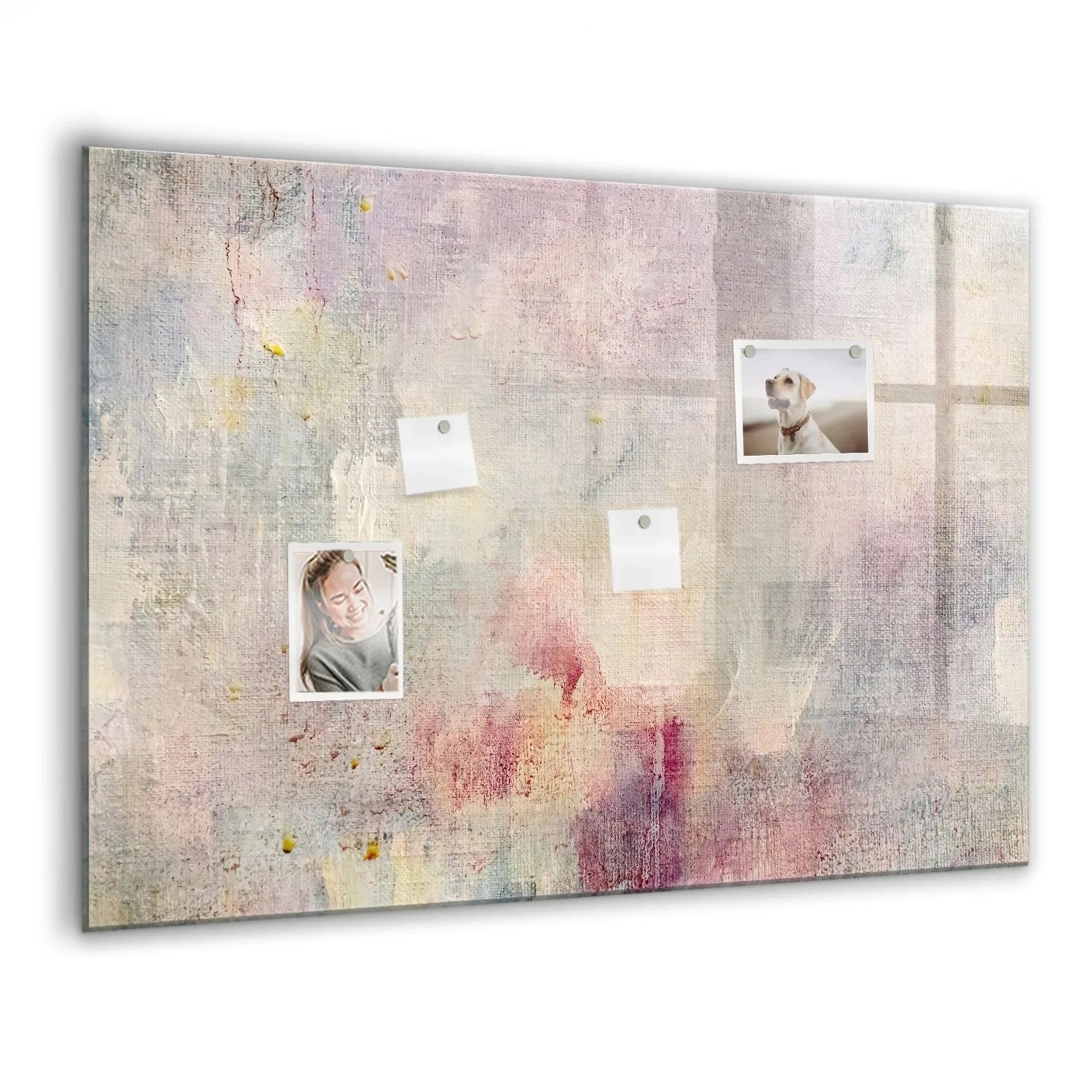 Tulup Glasmagnettafel Beschreibbar Gemalte Abstraktion 100x70 cm Magnettafel Wand Glas Schwarzer Marker Magnetisches Whi...