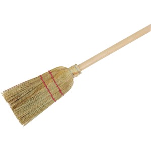 Sonneck Kinderreisbesen, ein kleiner Besen mit Holzstiel und Reisstroh für Kinder.