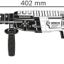 Skizze des Bosch Professional GBH 2-28 F Bohrhammers mit Maßangaben.