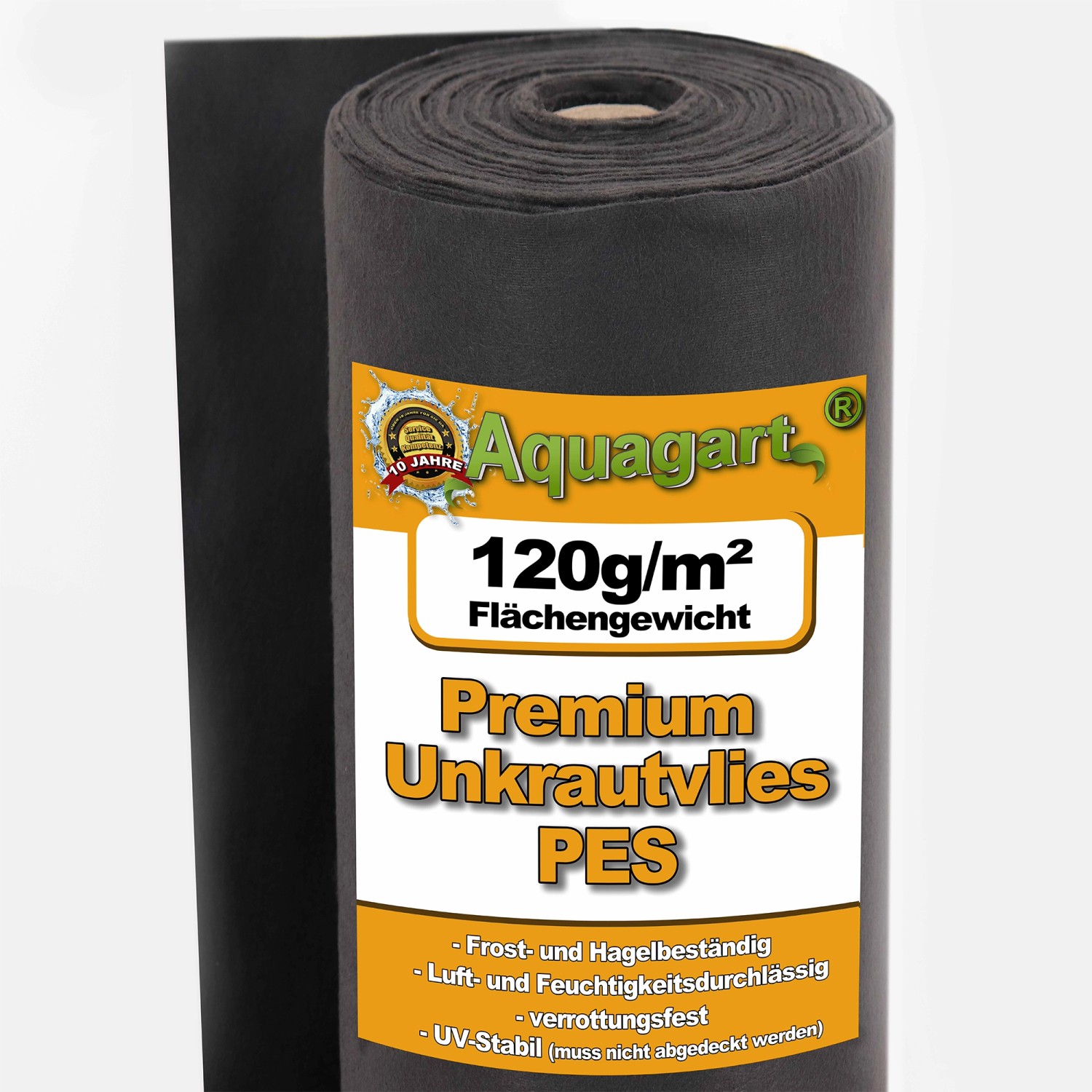 Aquagart 100m² Gartenvlies Unkrautvlies Mulchvlies Bodengewebe Geotexilvlies 120g 1m Breit