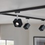 Paulmann URail LED-Spot Cube, schwarz matt/chrom, an Schienensystem unter Decke.