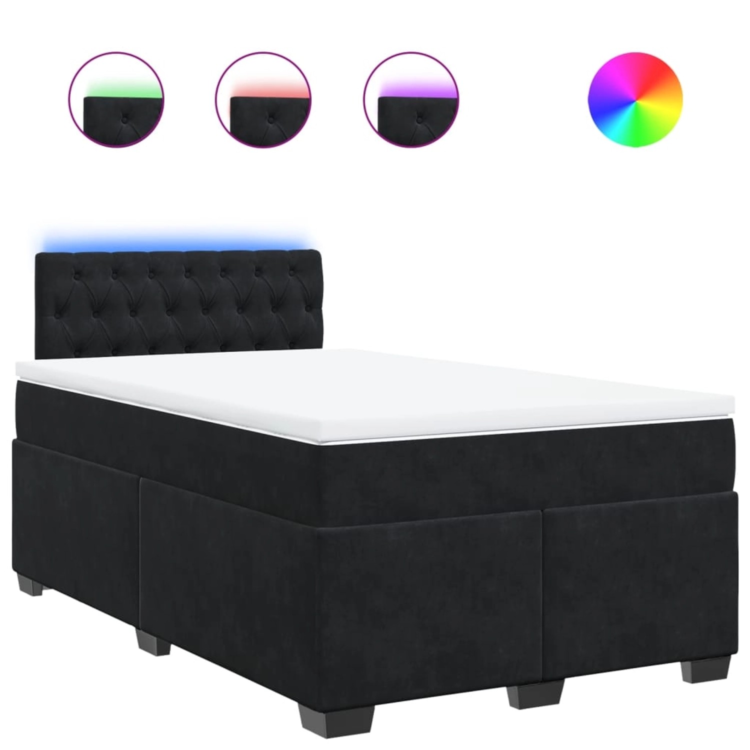 vidaXL Boxspringbett mit Matratze Schwarz 120x190 cm Samt 3288566 günstig online kaufen