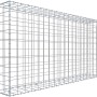 Leere Gabiona C-Ring-Gabione, 100x200x30cm, Maschenweite 10x10cm, aus verzinktem Drahtgitter.