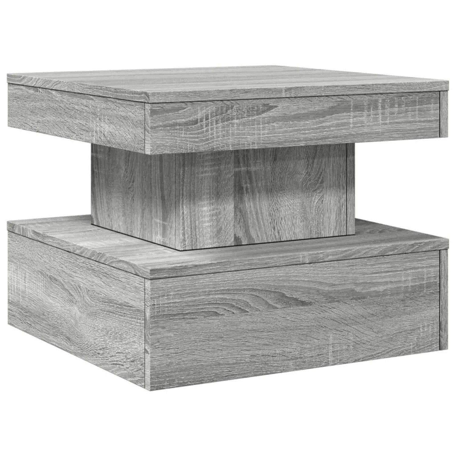 vidaXL Couchtisch mit LED-Leuchten Grau Sonoma 50x50x40 cm 839845