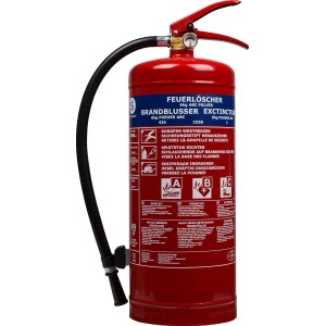 Roter Smartwares Pulverlöscher ABC 6 kg mit Halterung für Brandschutz.